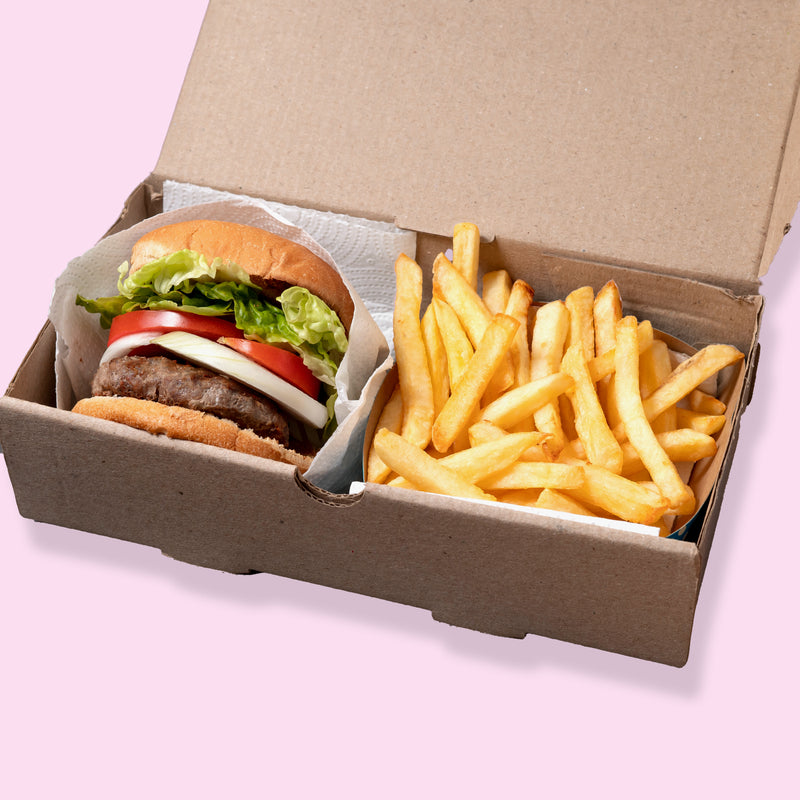 Doppel Burgerbox 24cm x 12cm x 10cm ohne Druck